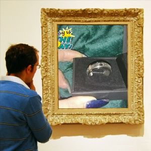 Men's titanium double twist layer ring